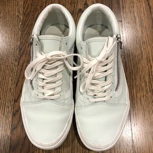 Mint Leather Vans Old Skool